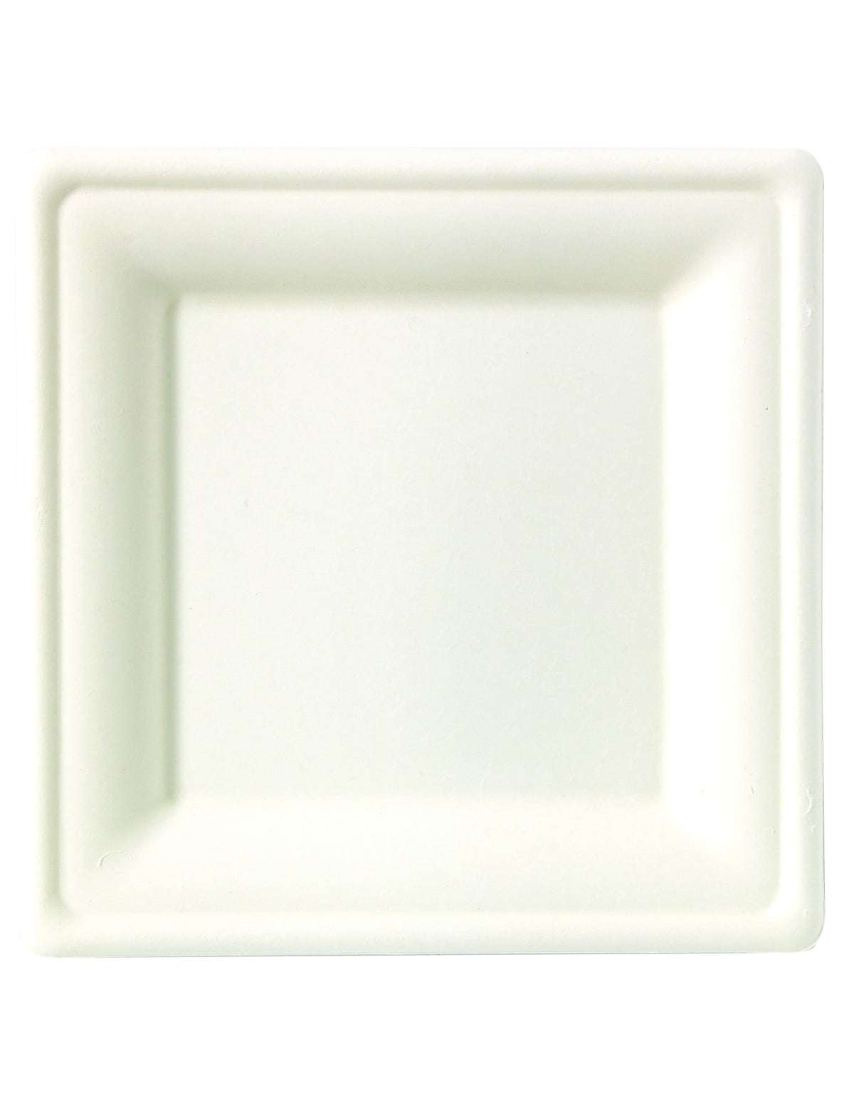 Assiettes carrées fibre de canne blanches compostables