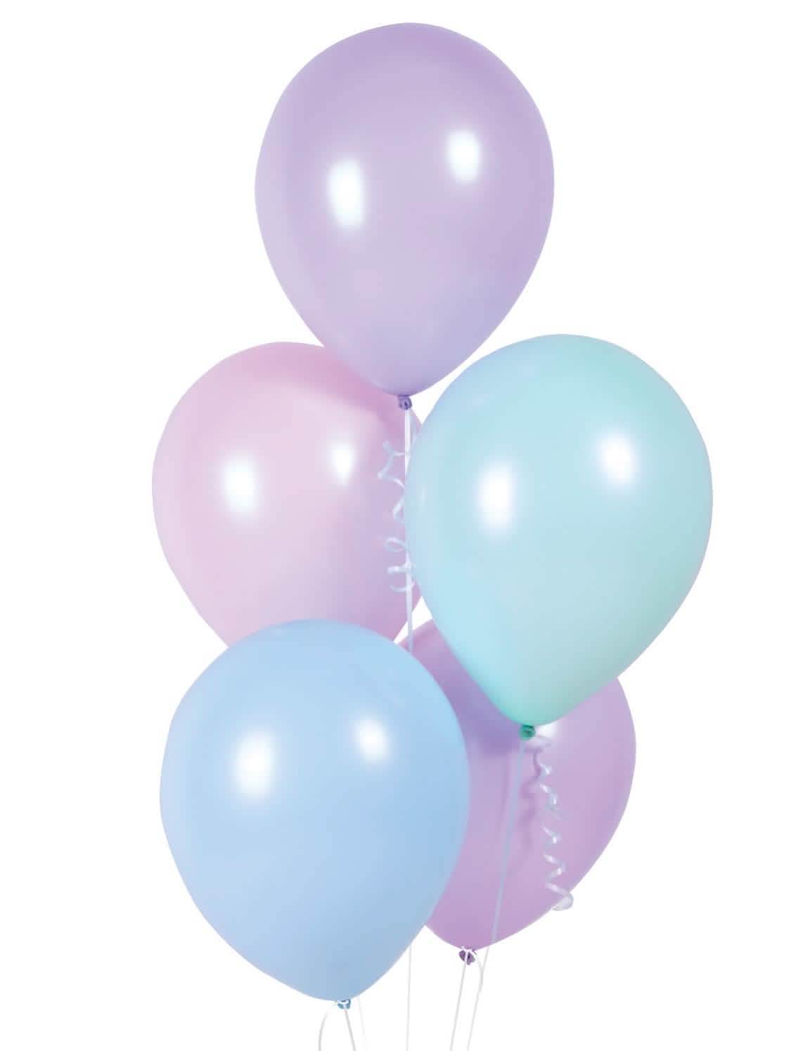 10 balões em latex pastel variados para decoração multicolorida