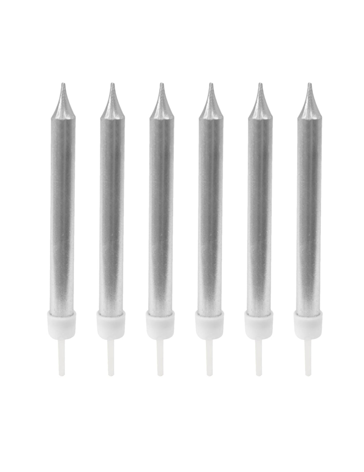 velas de aniversário para festa prateadas metalizadas