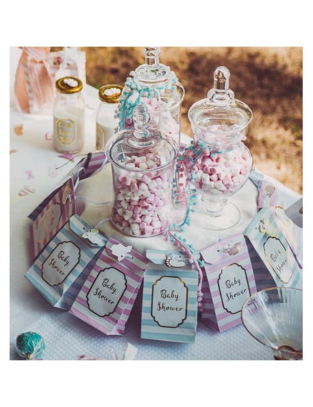 Preparação em saquinhos de festa de etiquetas pequeno tesouro para baby shower