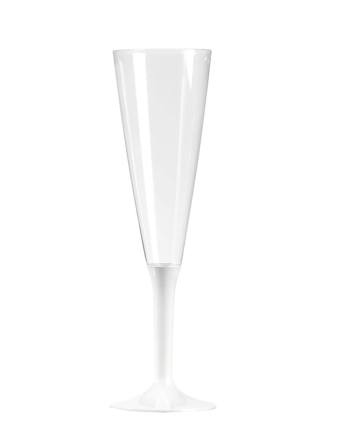 Flûte de champanhe para festa com pé branco 150 ml
