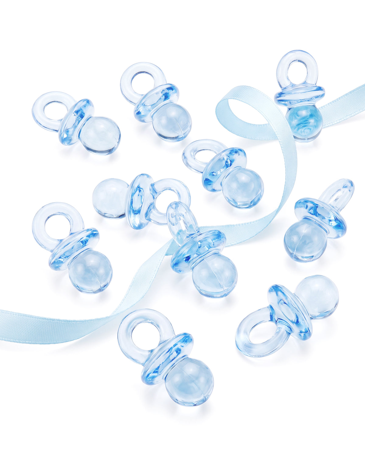 10 chuchas de acrílico azul céu de 2,5 cm para decoração