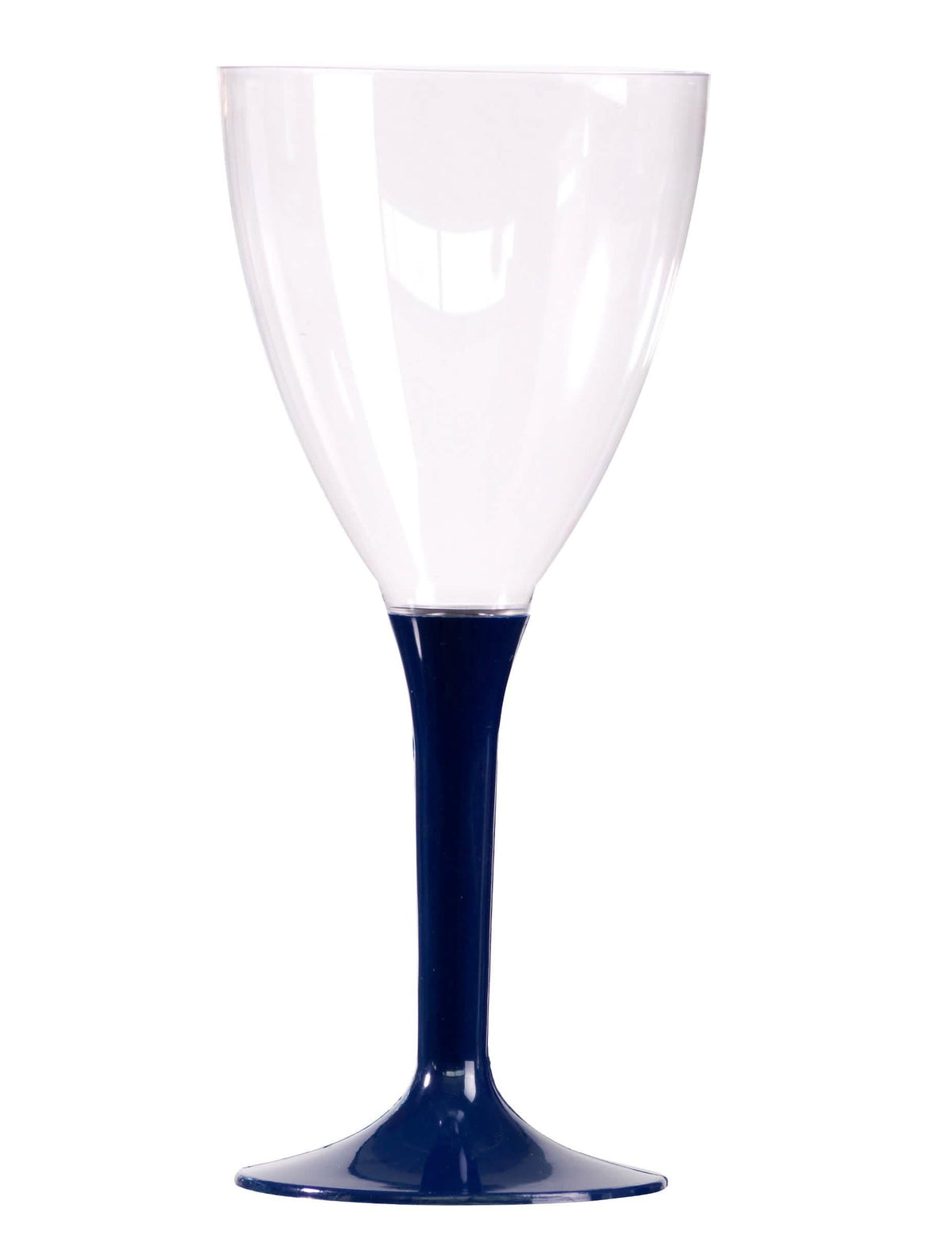 Copo de plástico para vinho para festa com pé azul 160 ml