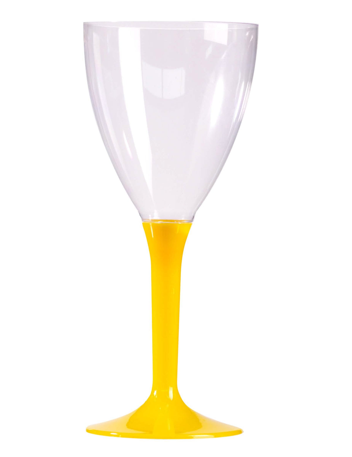 Copo de vinho para aniversário com pé amarelo