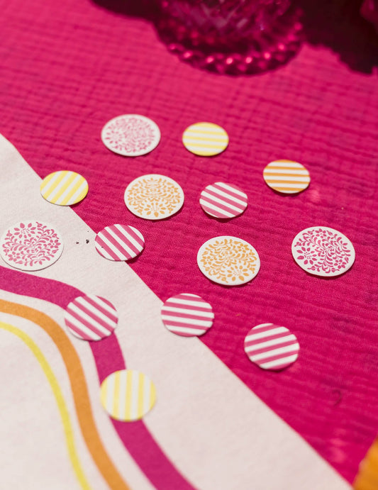 100 Confetes de papel Pink Limonade 2,5 cm