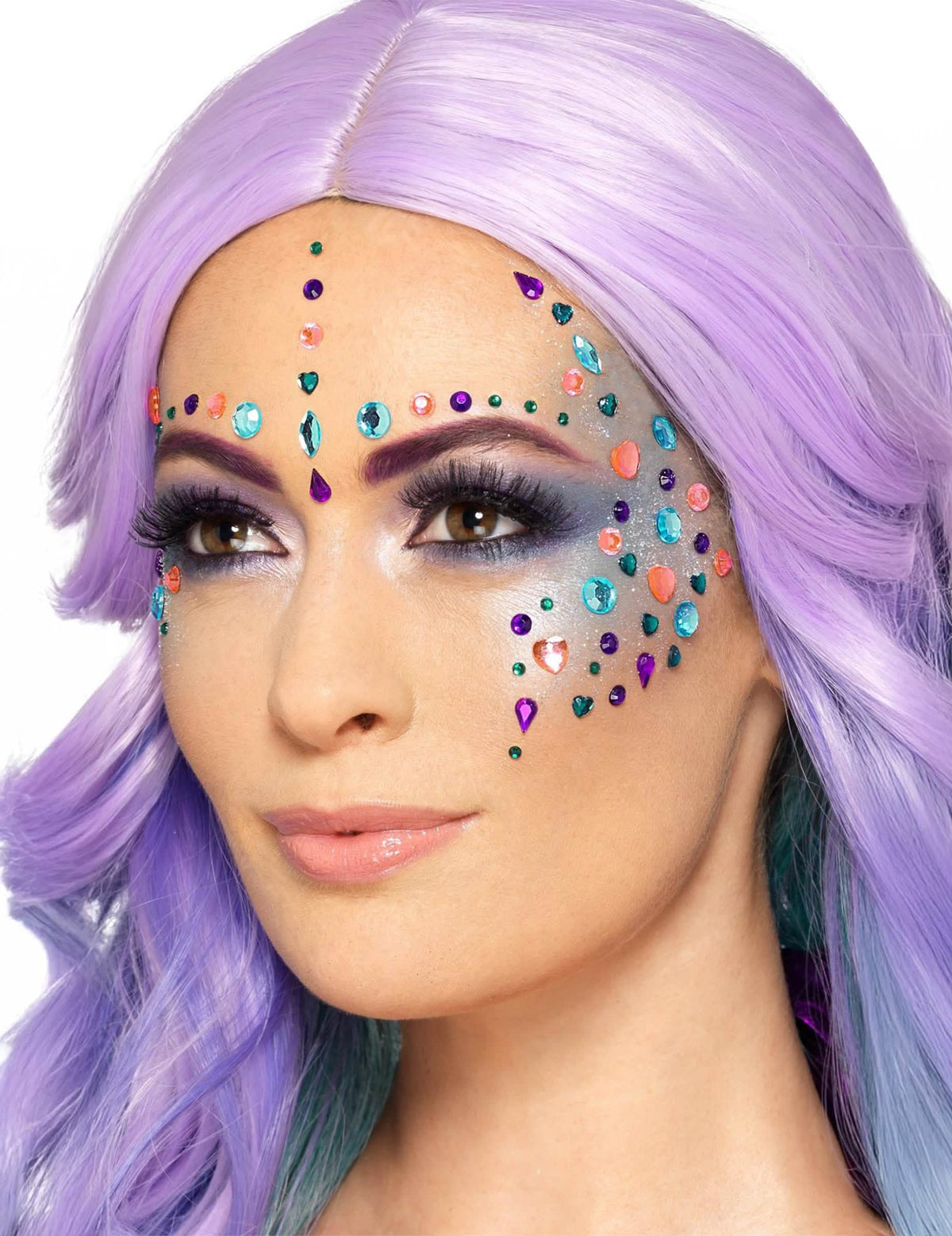 100 strass para rostos multicoloridos girly para mulher multicoloridos