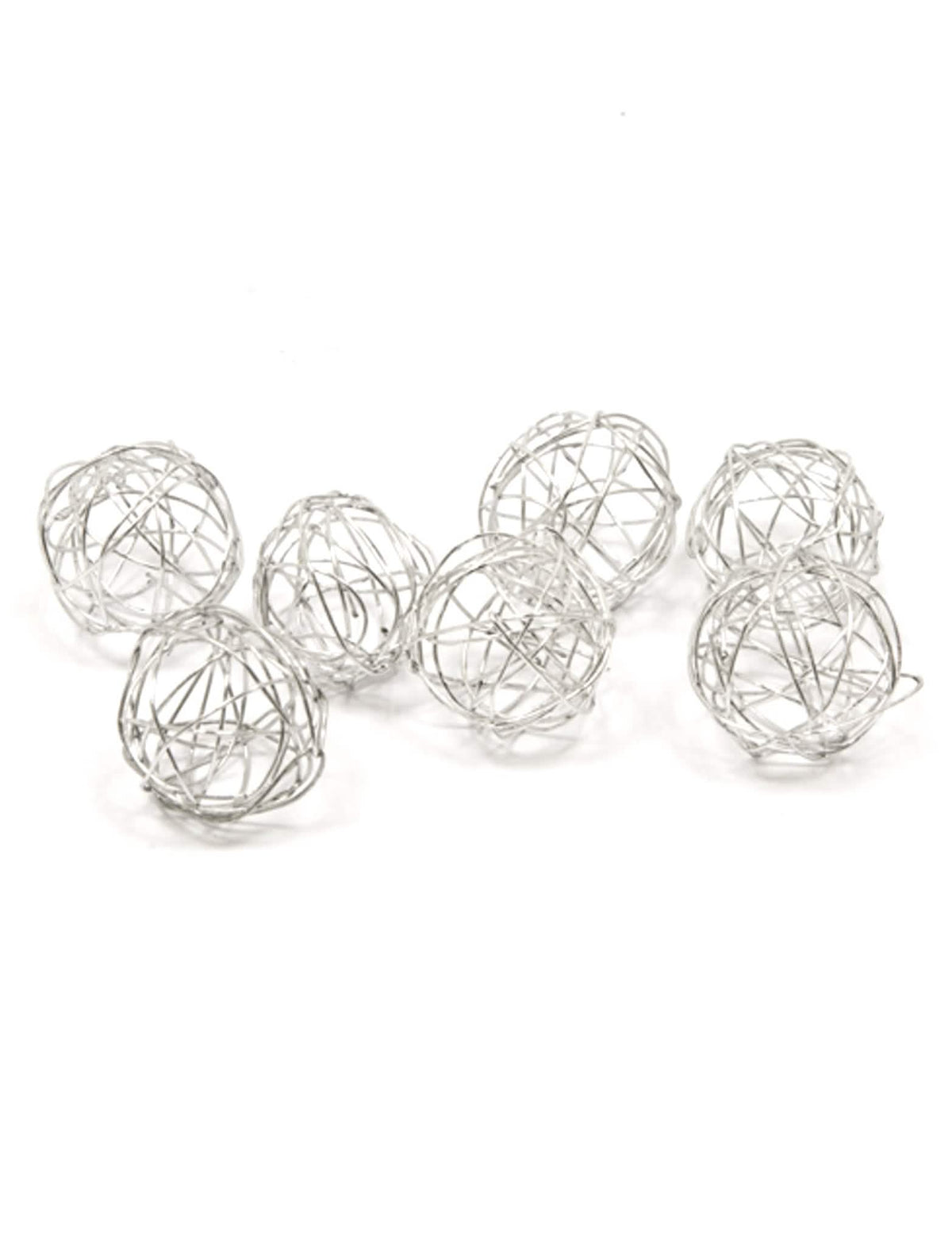 Esferas de decoração de casamento para mesa em metal prateado