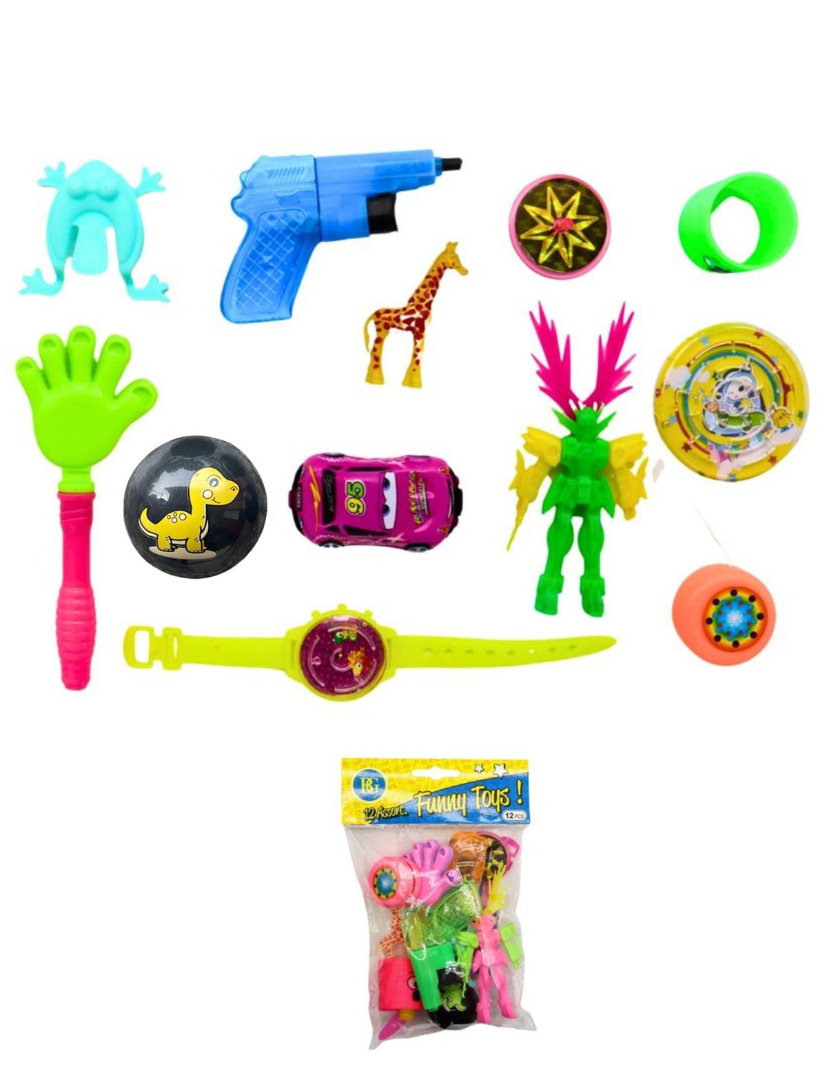 12 brinquedos de quermesse sortidos