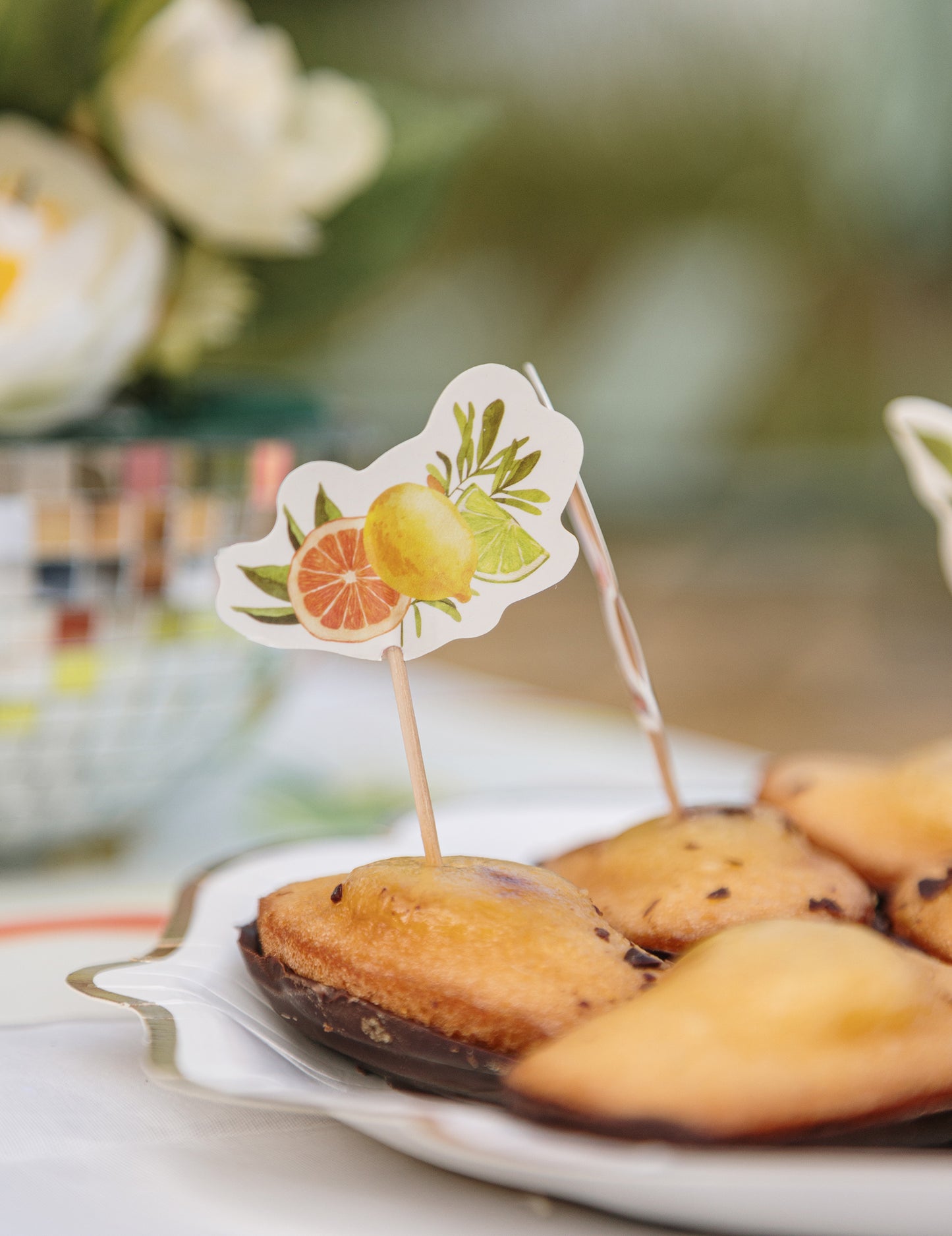 12 espetos fizz cítricos de papel creme, laranja e amarelo para coquetéis