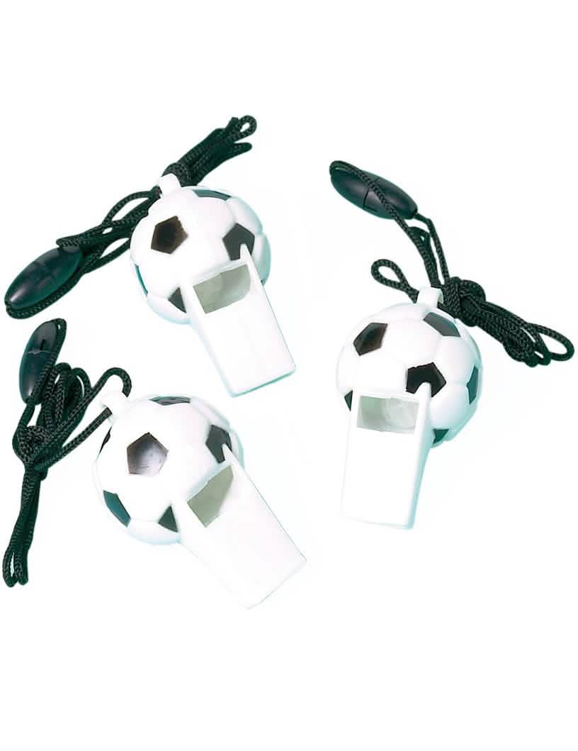 Apitos Championship Soccer para criança branco e preto com cordão