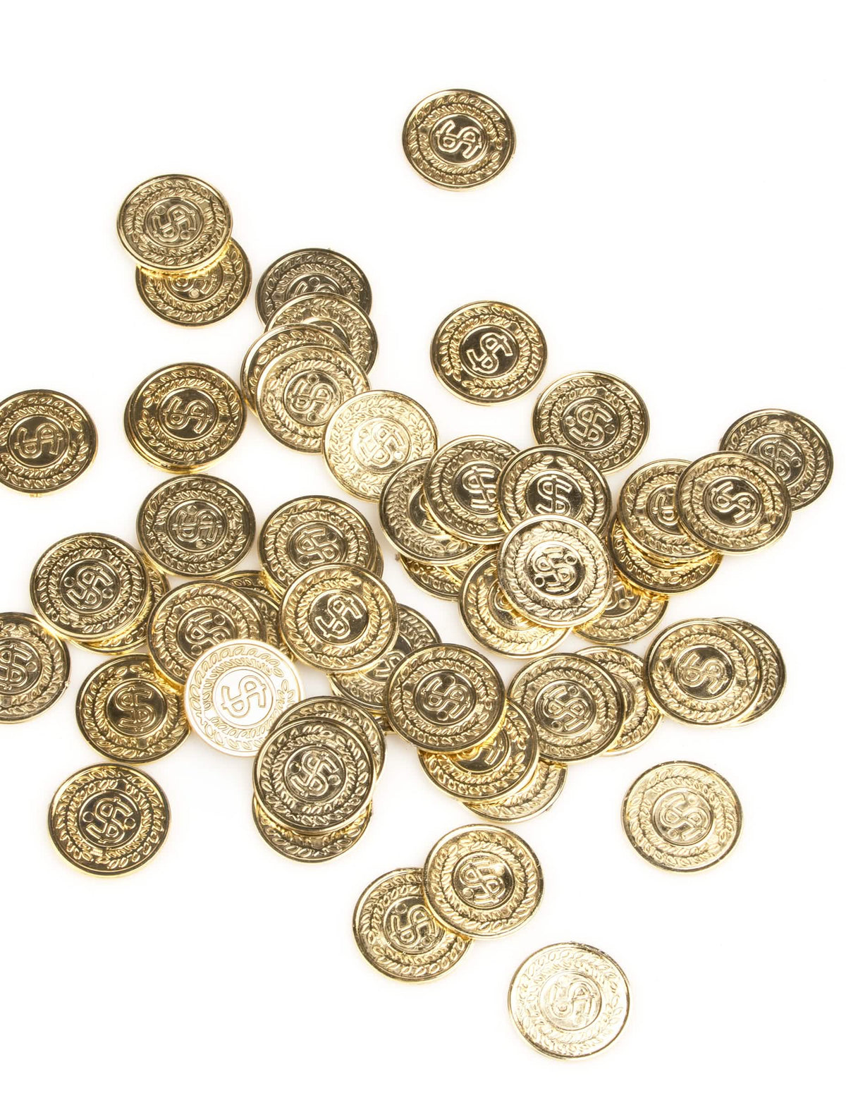 Falsas moedas de dólar douradas para festa, lote de 144