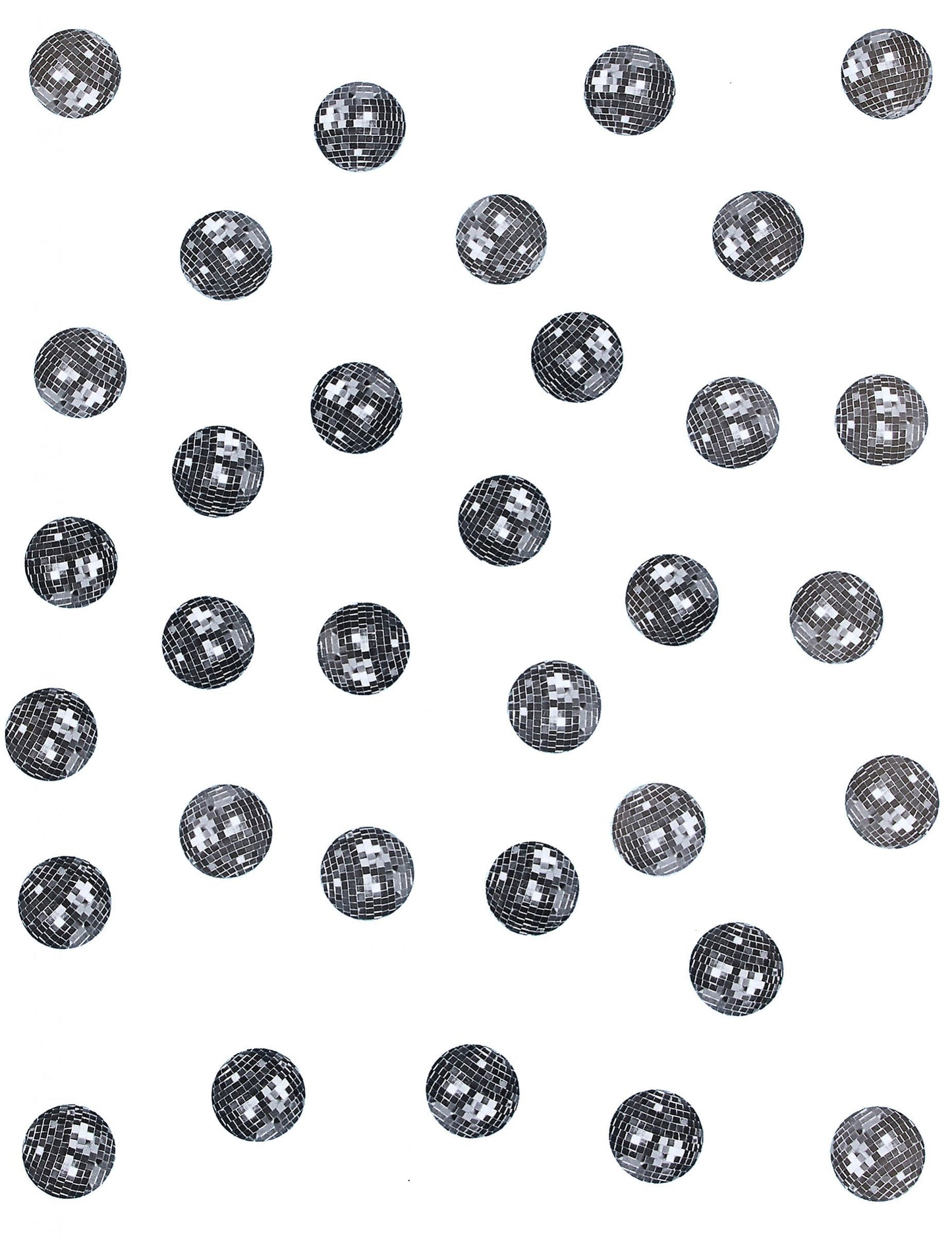 Détail des motifs des confettis de table boule disco