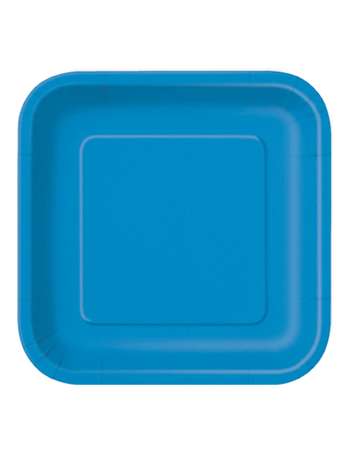 Assiettes carrées en carton pour dessert bleues