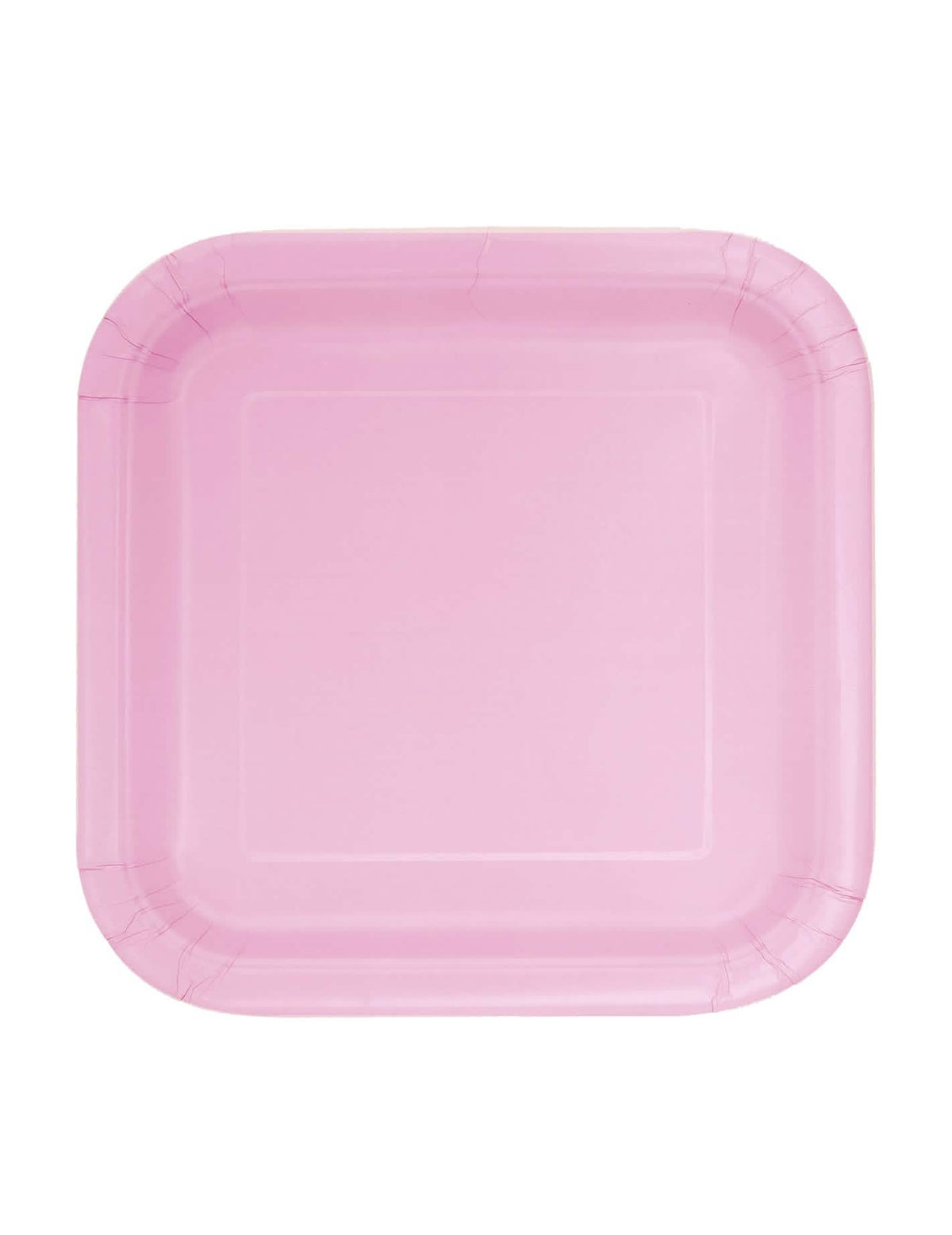 pratos quadrados de cartão para sobremesa de aniversário cor de rosa claro