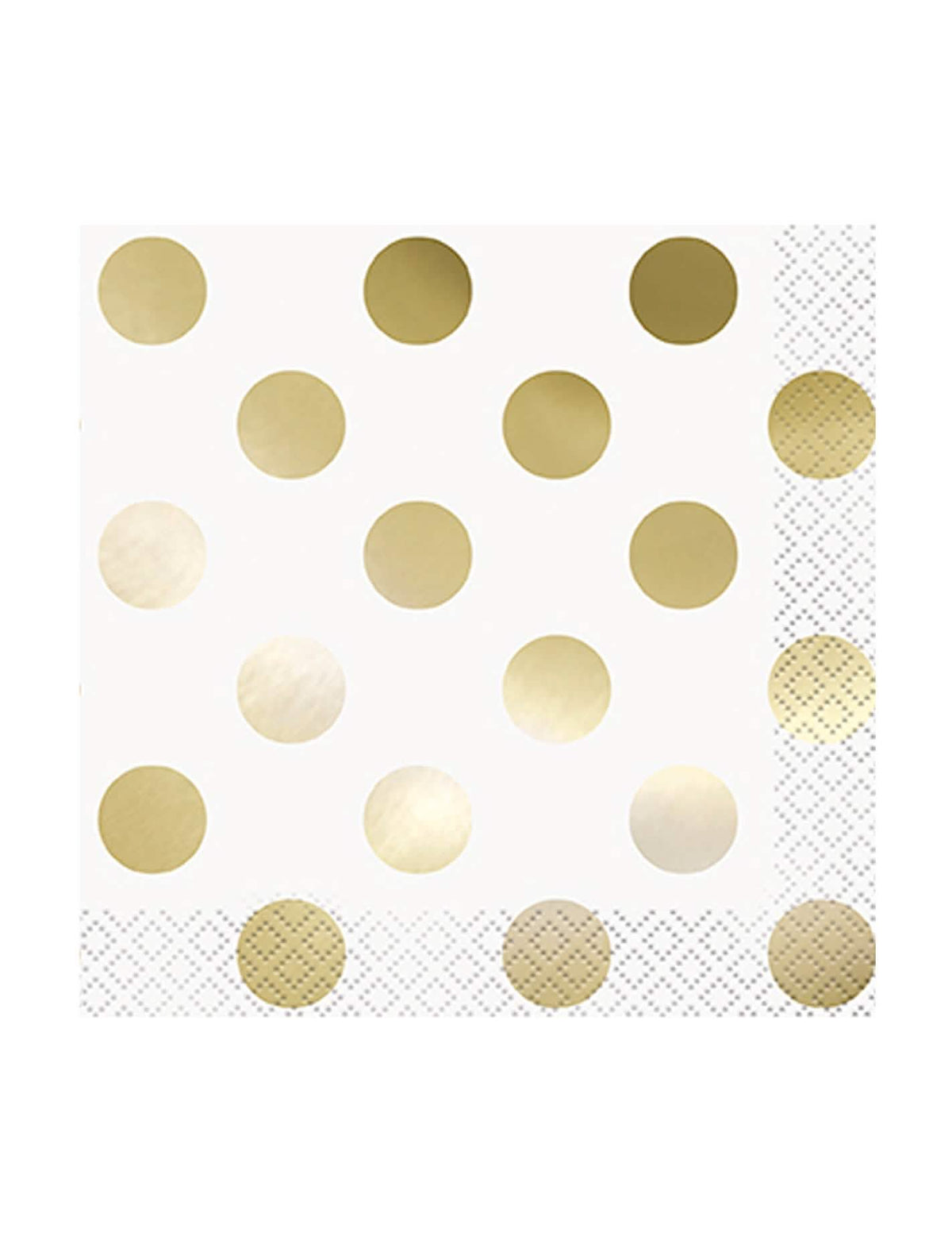 guardanapos com bolinhas para casamento branco e dourado