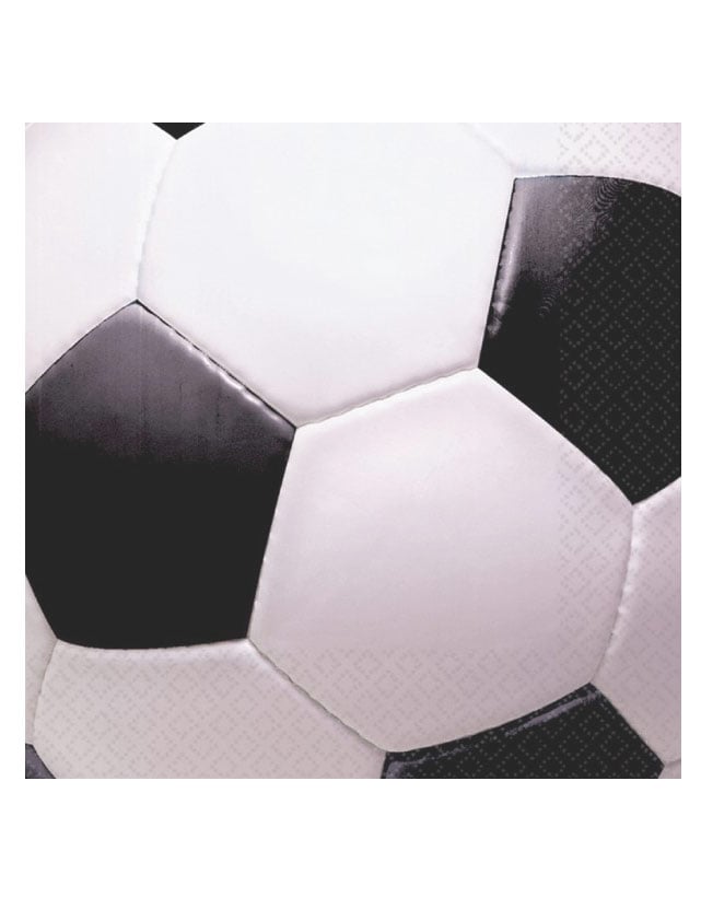 Serviettes en papier Ballon de foot noir et blanc