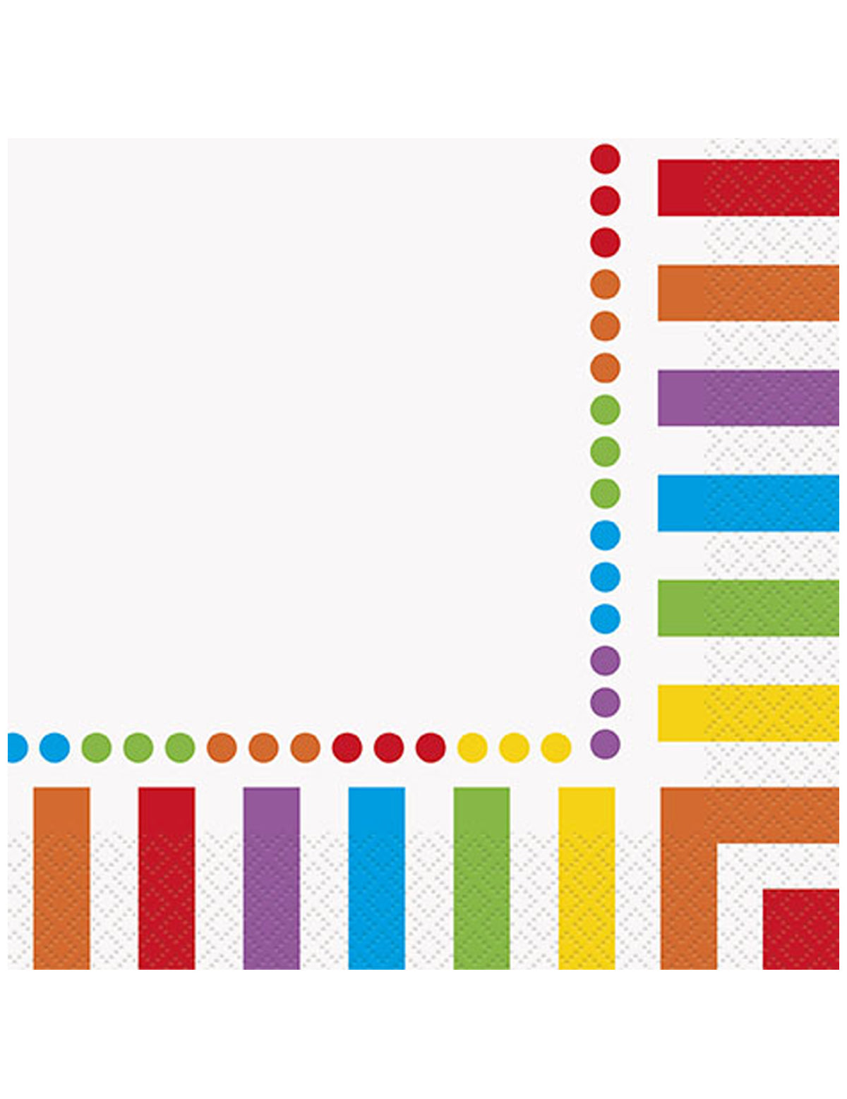 Serviettes en papier rayé pour anniversaire multicolores à petits pois