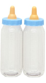 biberões de plástico para amêndoas para menino azul