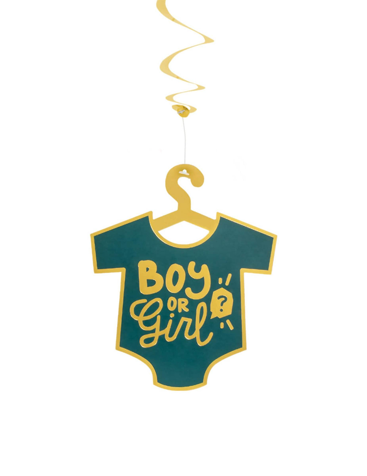 Detalhe do motivo body das decorações para pendurar Boy or Girl
