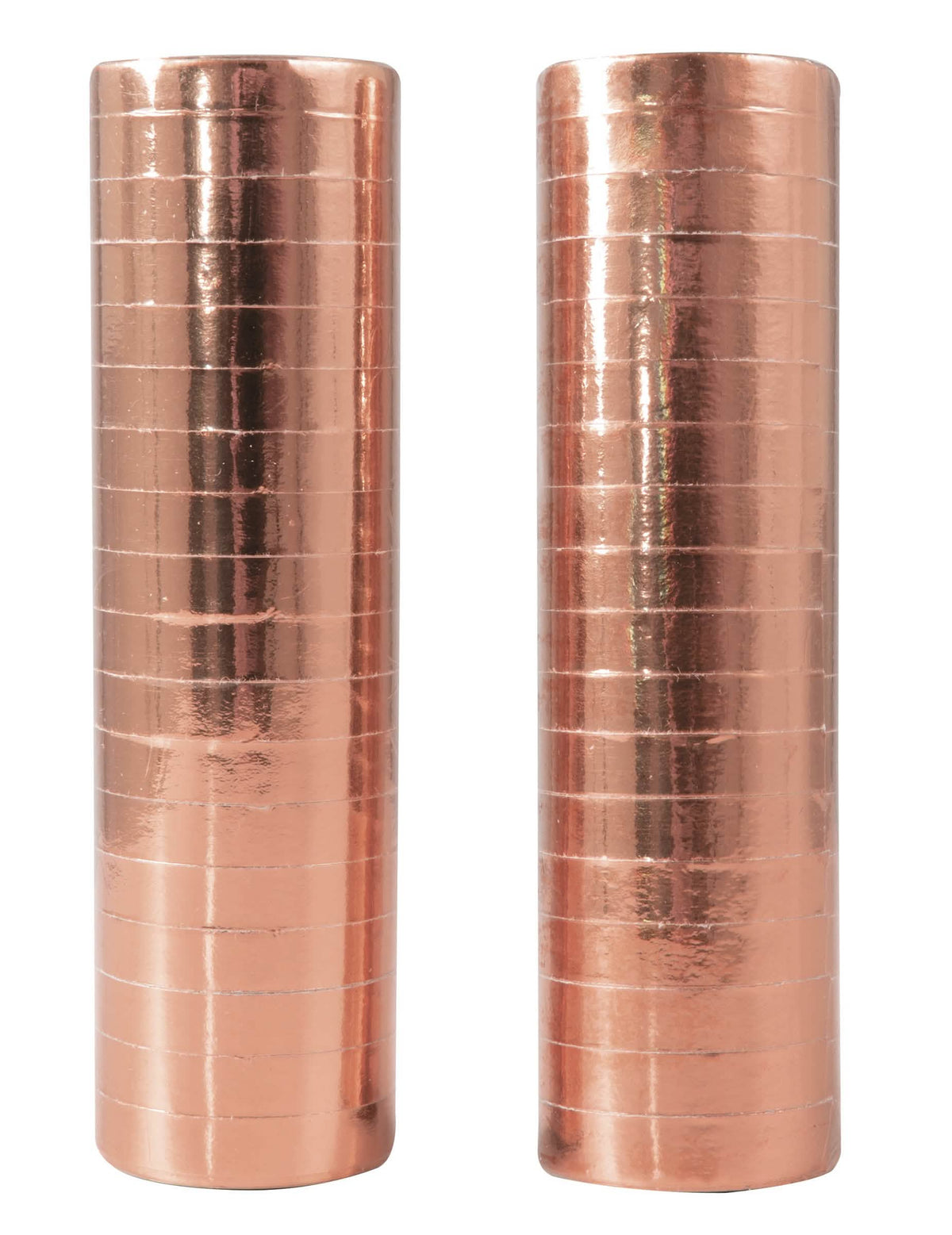 Rolos de serpentinas ouro rosa metalizado