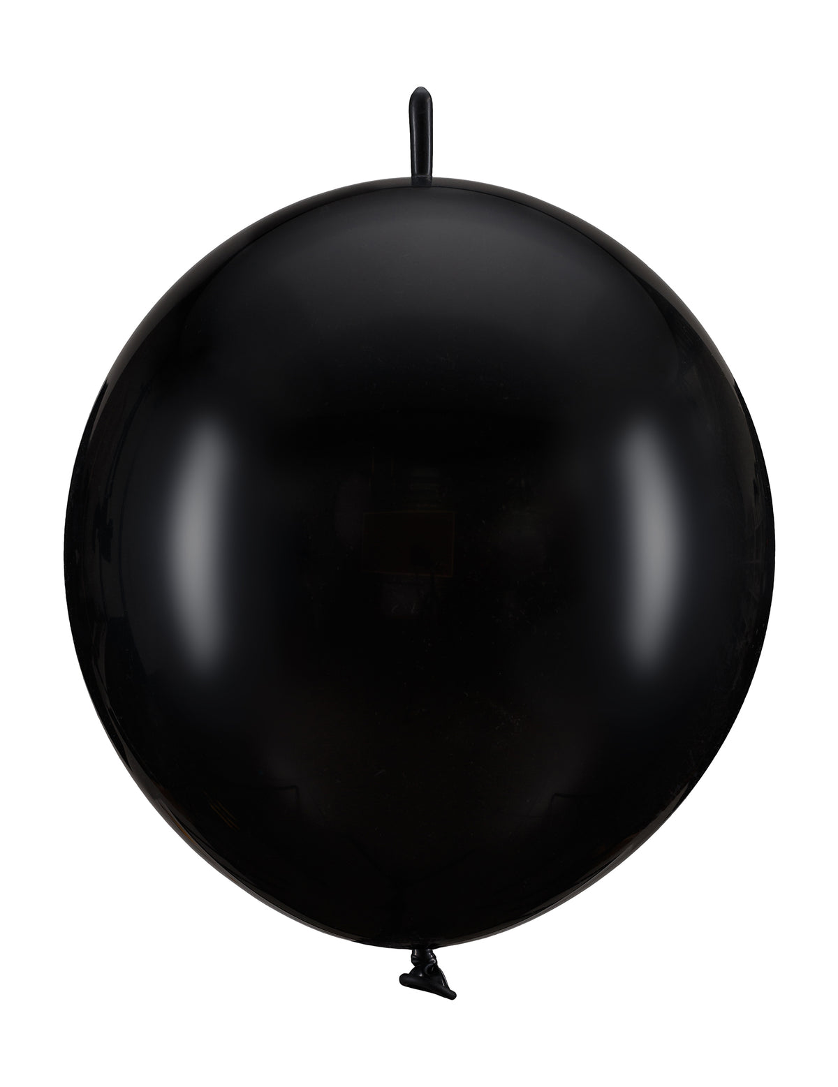 Gros plan du ballon à relier pour décoration de fête noir