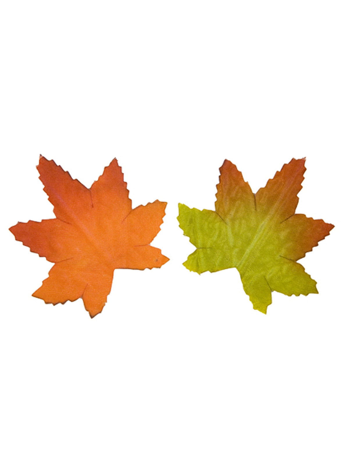 Feuilles d'automne pour décoration jaunes vertes et oranges