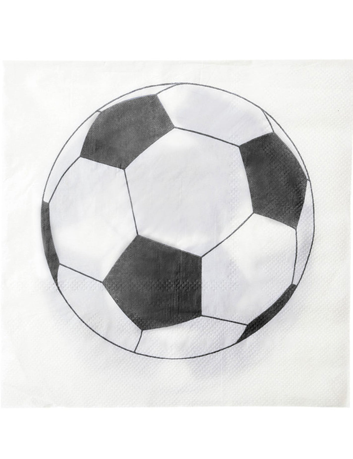 guardanapos em papel balão de futebol branco e preto lote de 20