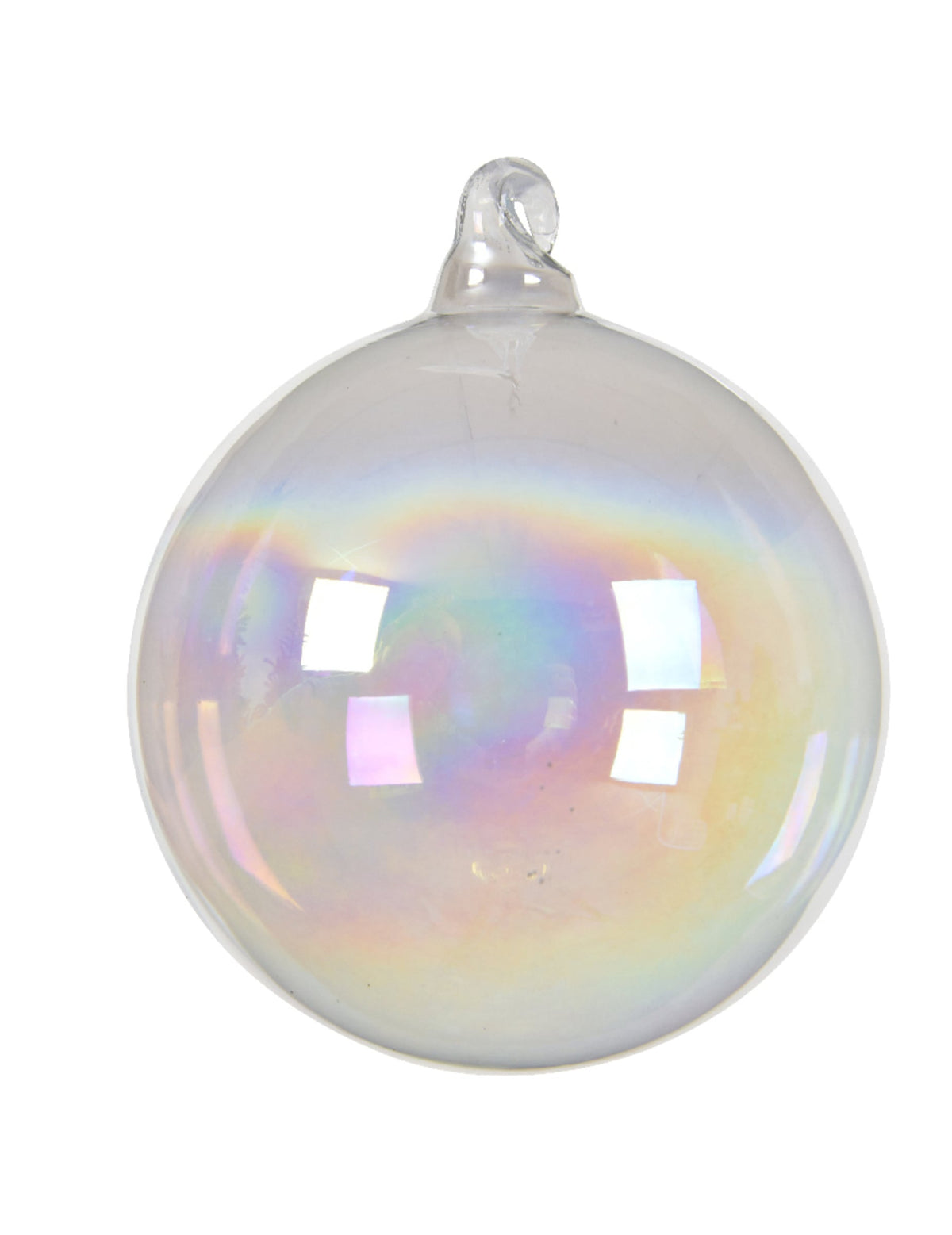 Boule en verre pour sapin irisée