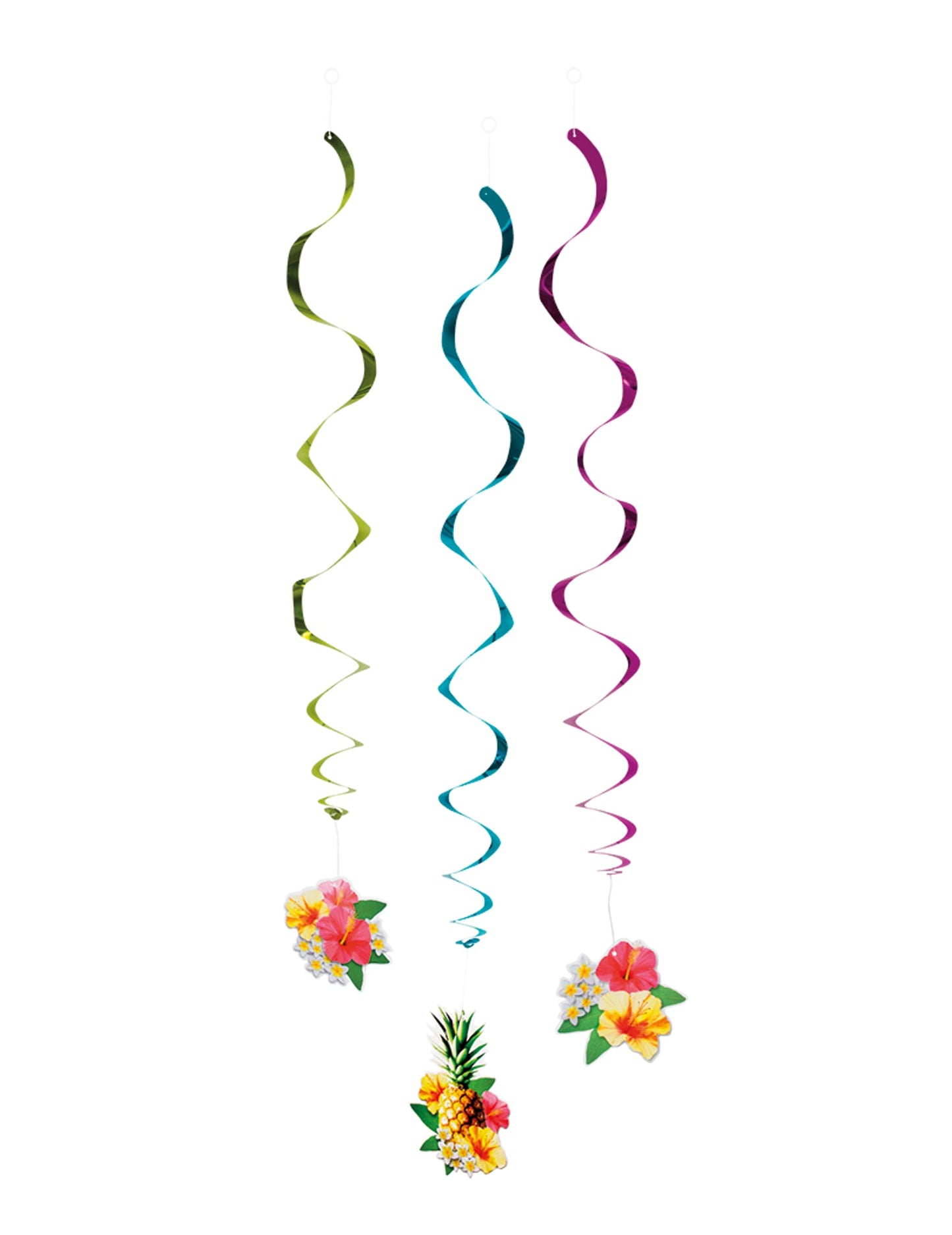 Décorations à suspendre Hawaii party multicolores avec fleurs et ananas