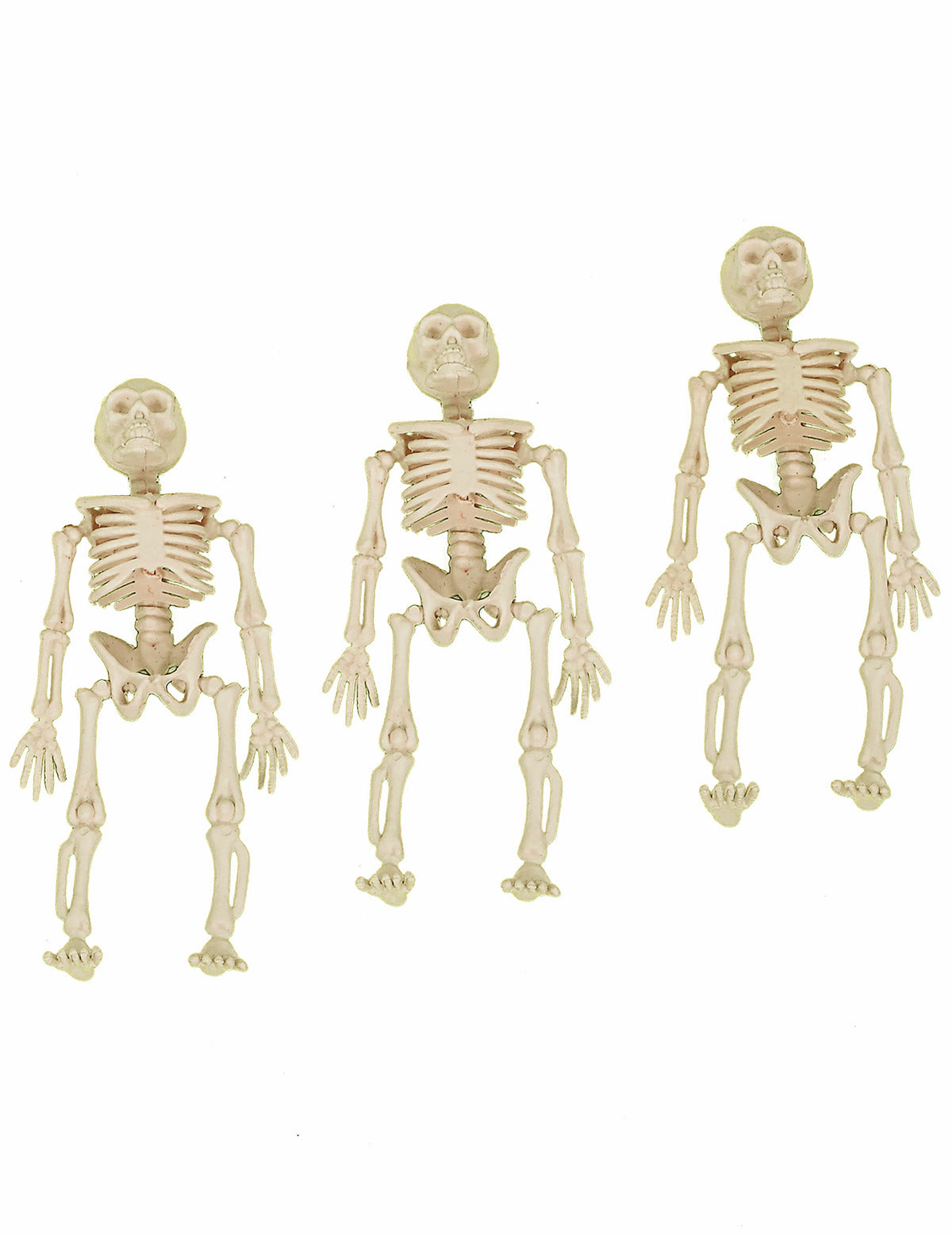 Lot de 3 décorations squelettes pour Halloween beige