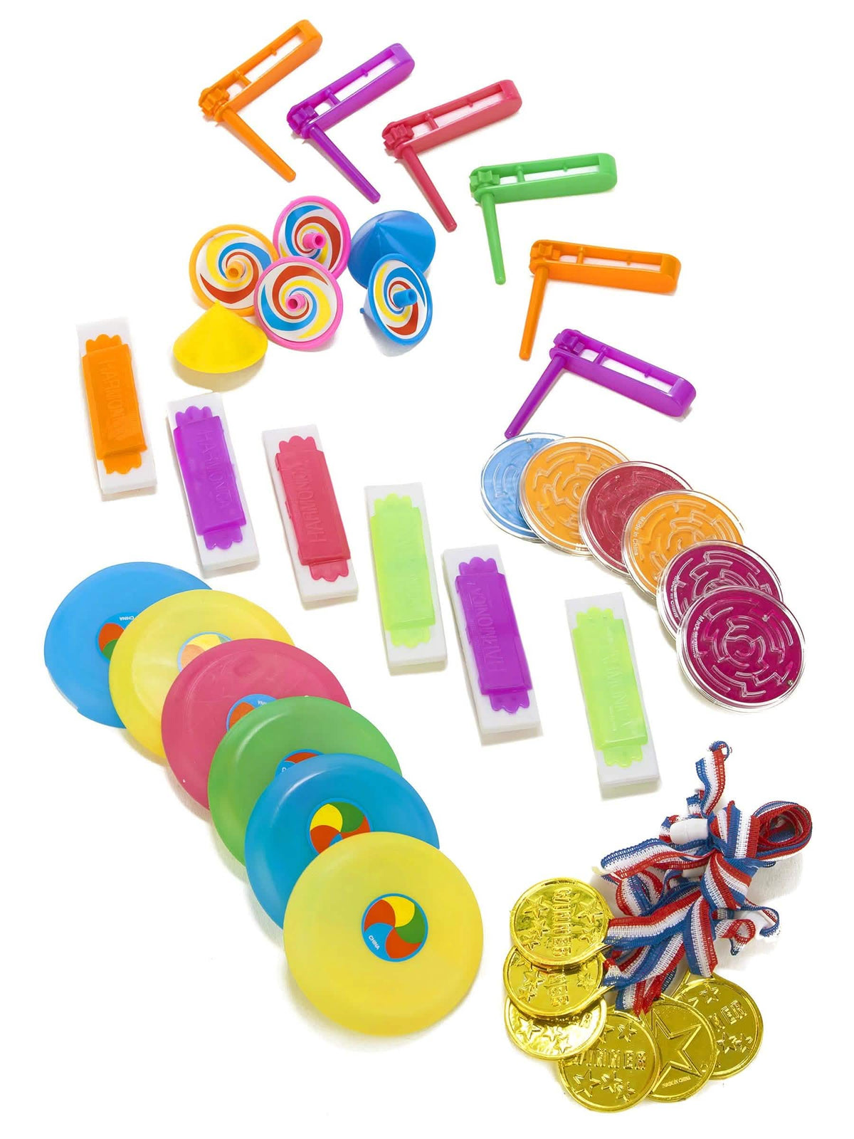 36 pequenos brinquedos multicoloridos para piñata e aniversário para criança