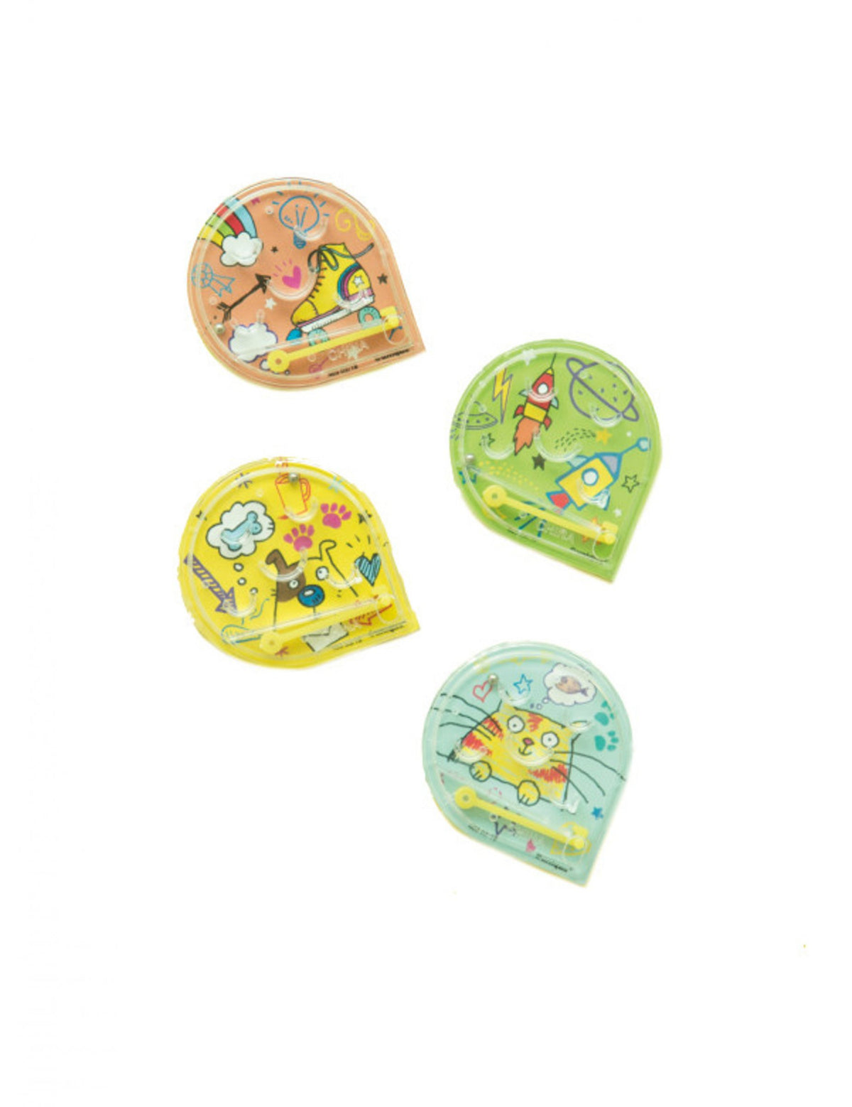 4 acessórios piñata mini jogos pinball em forma de gota para criança multicolores