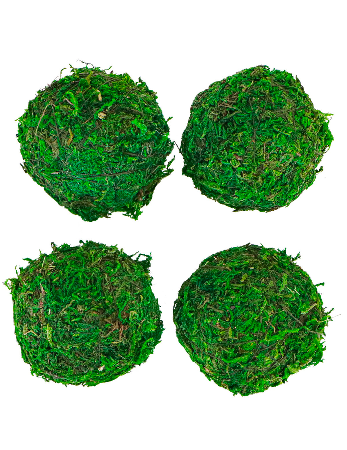 Esferas de musgo decoração natural para festa verdes