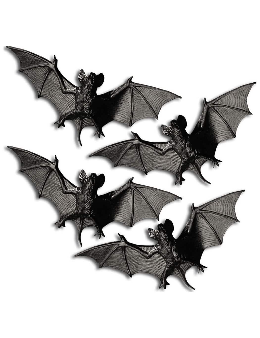 Lote de 4 morcegos de halloween para decoração pretos