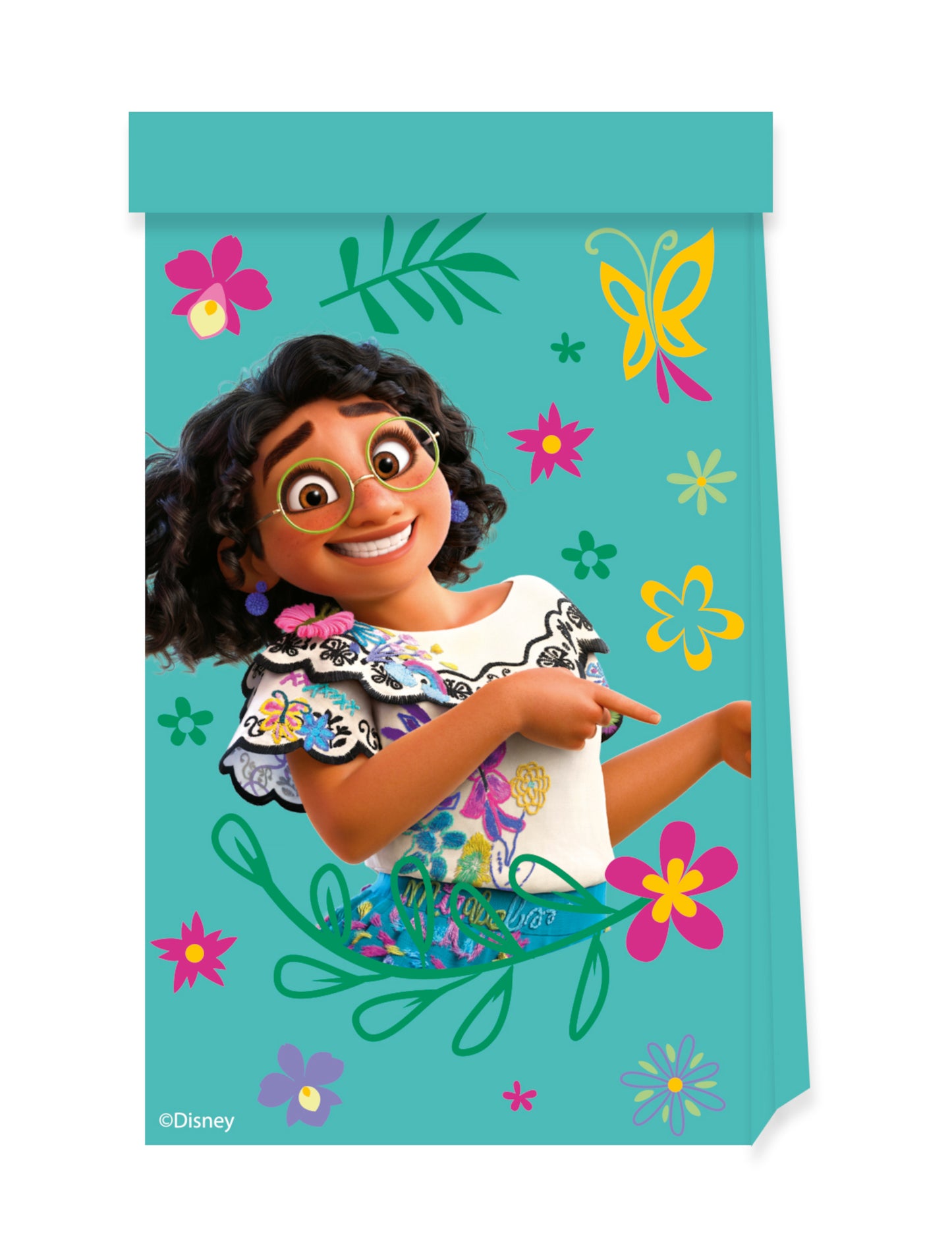 4 Sacs en papier Encanto pour enfant bleu turquoise avec Mirabel