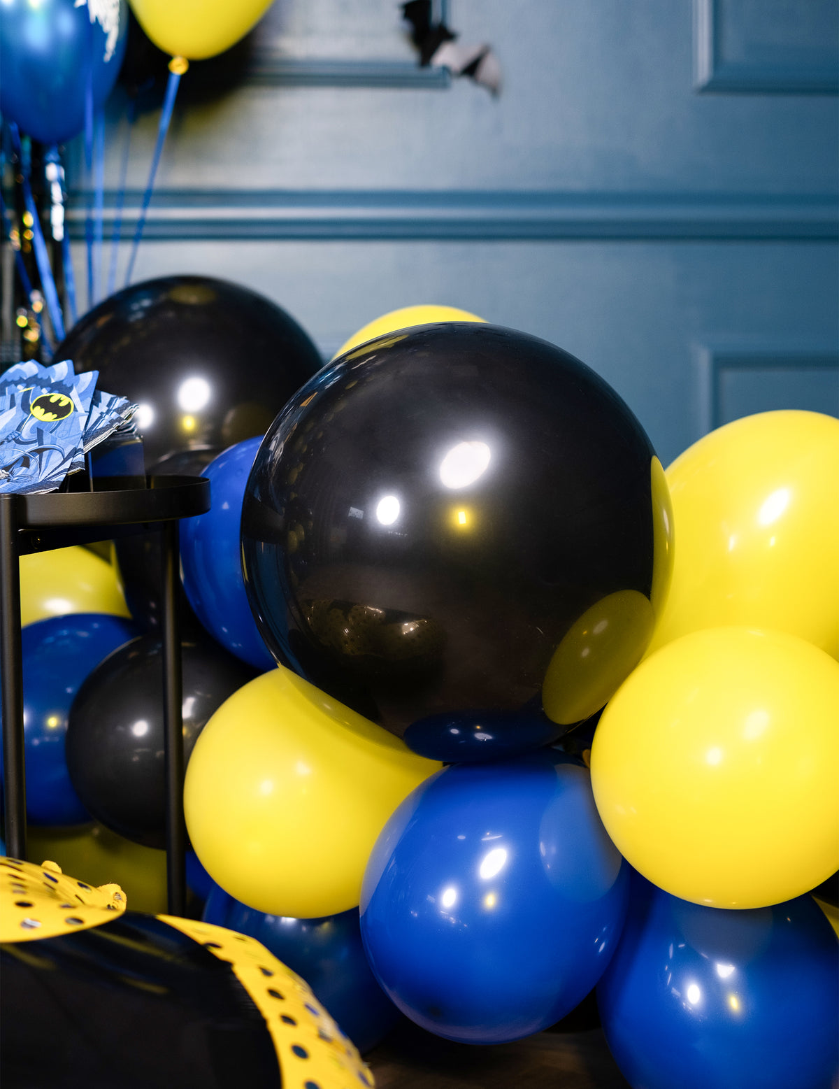 Décoration de fête des ballons géants en latex noirs