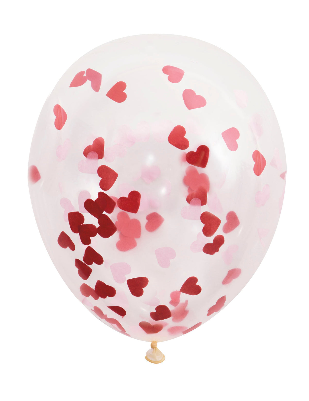 Ballon en latex confettis coeurs pour décoration de fête transparent et rouge