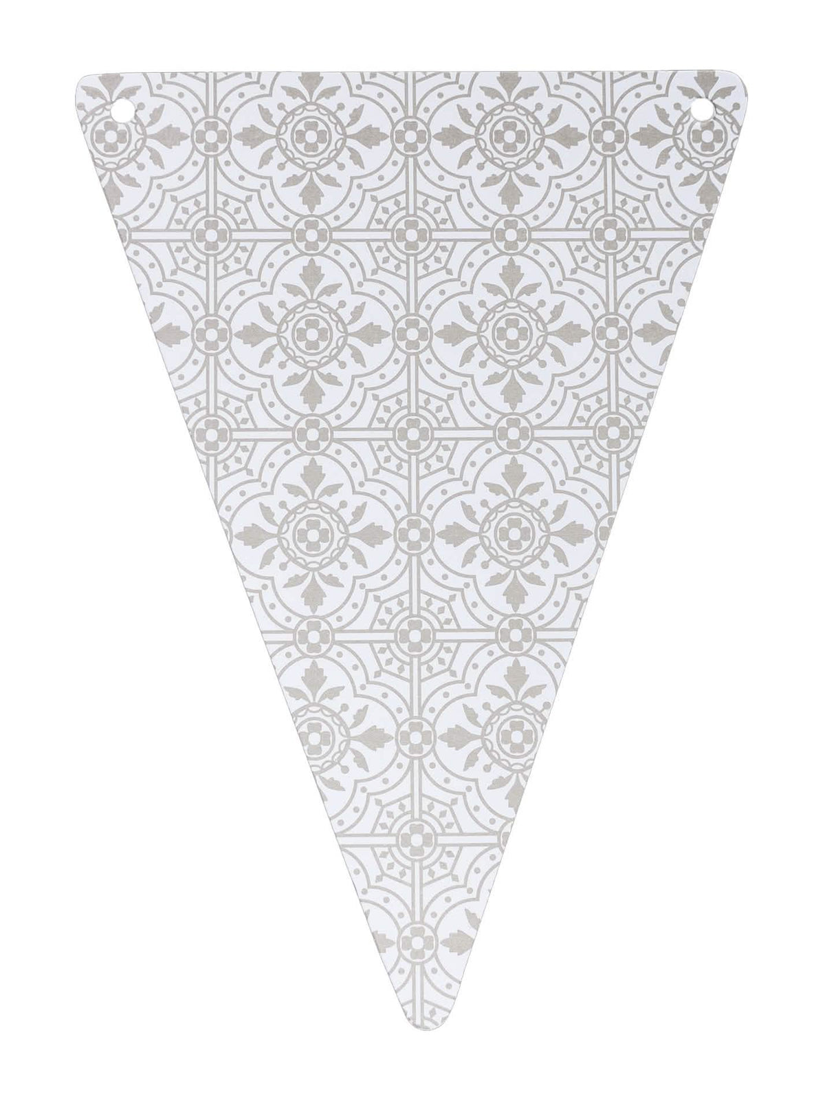 Fanions de cartão em padrão de azulejo cinzento e branco para decoração de guirlanda