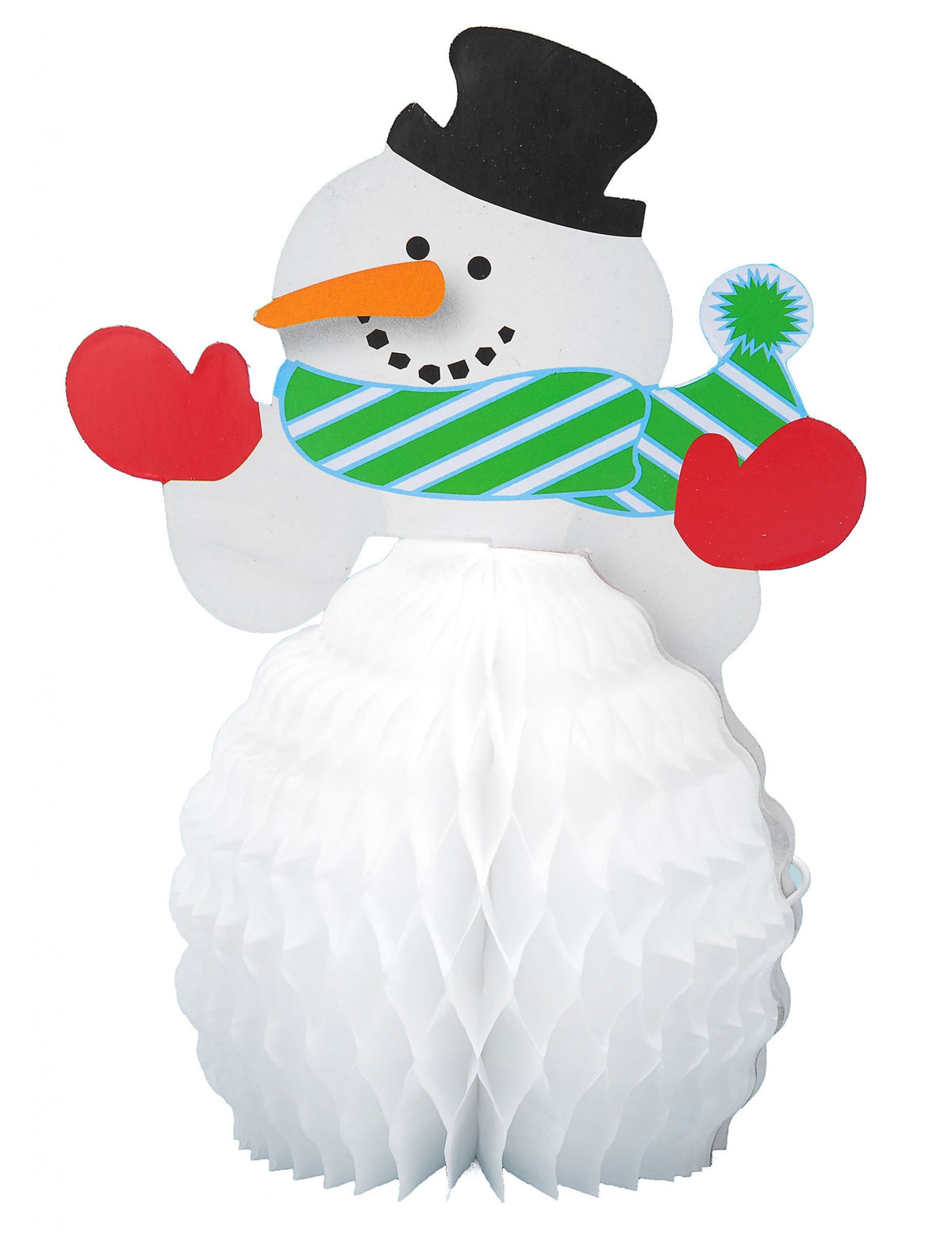 Détail de la base alvéolée du Mini centres de table Bonhomme de neige