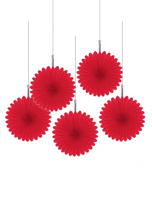 Décorations à suspendre rosaces pour fête rouges