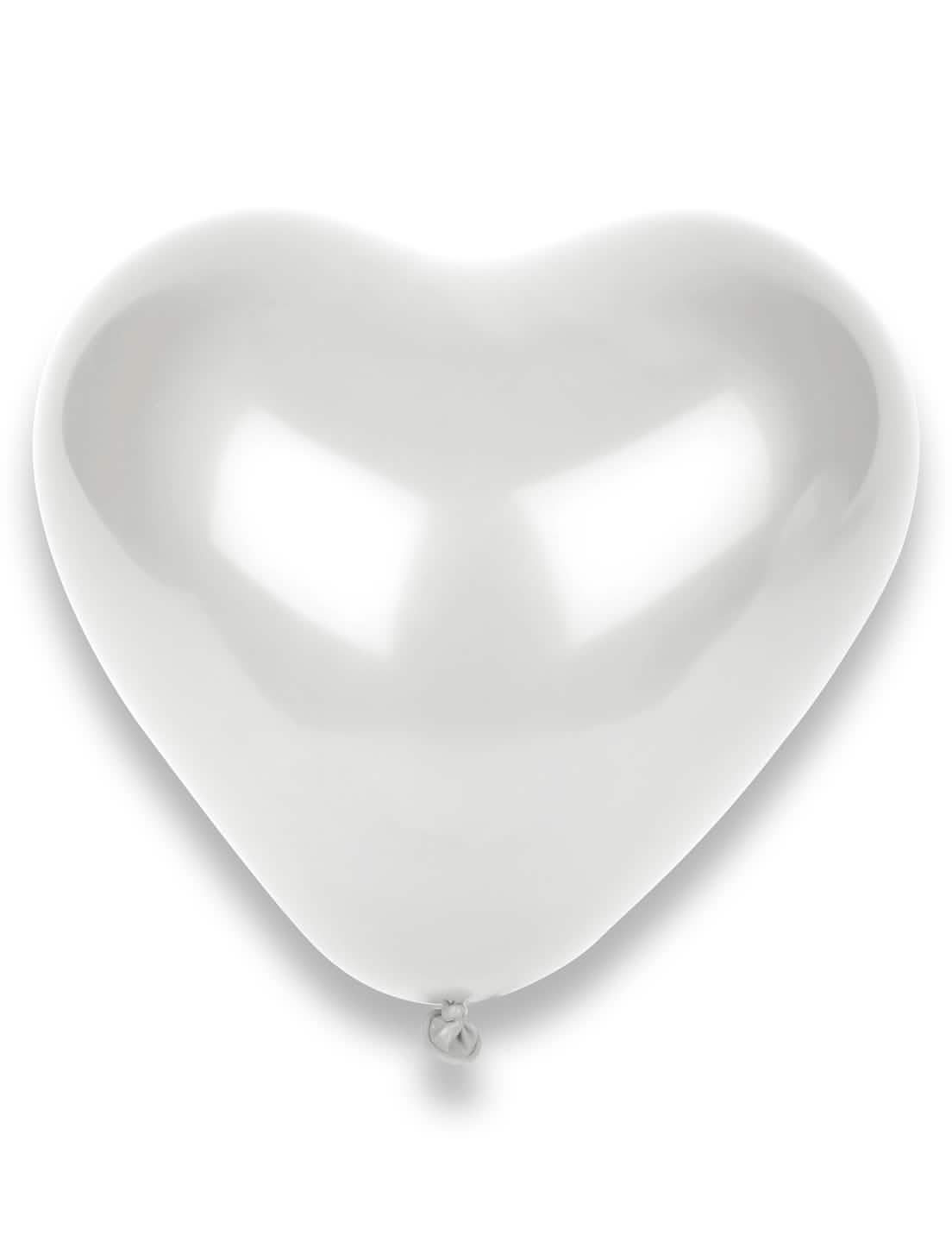 balões corações para festa brancos