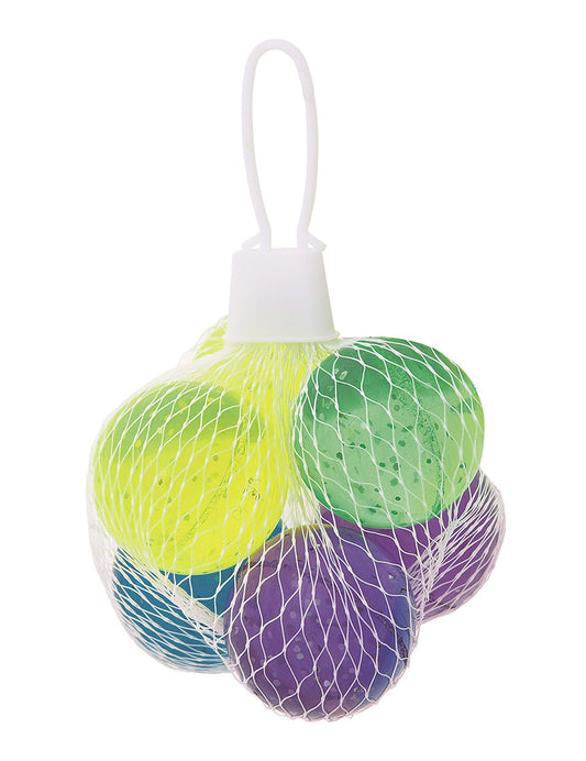 6 bolas saltitantes com glitter multicoloridas 3 cm