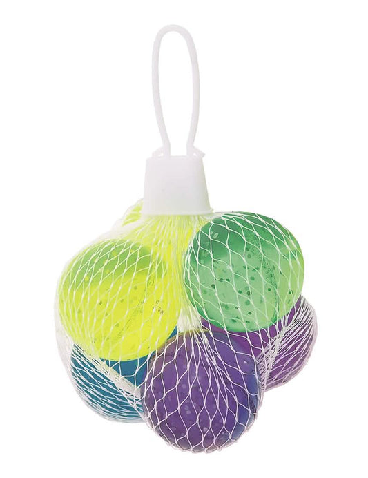 6 bolas saltitantes com glitter multicoloridas 3 cm