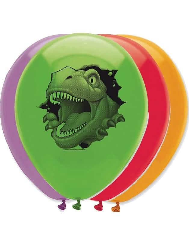 balões em látex Dinossauros para aniversário multicolores com motivo T-Rex