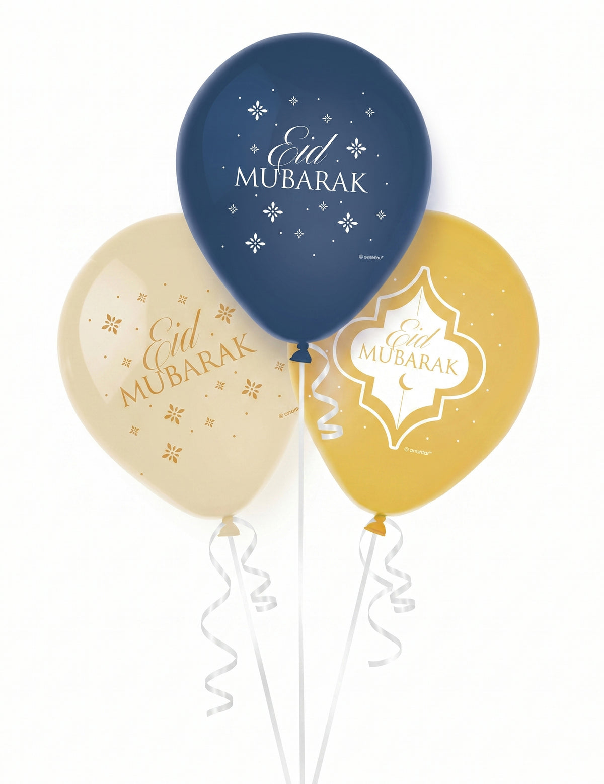 6 Balões de Látex Eid Mubarak 27,5 cm Decoração de Festa