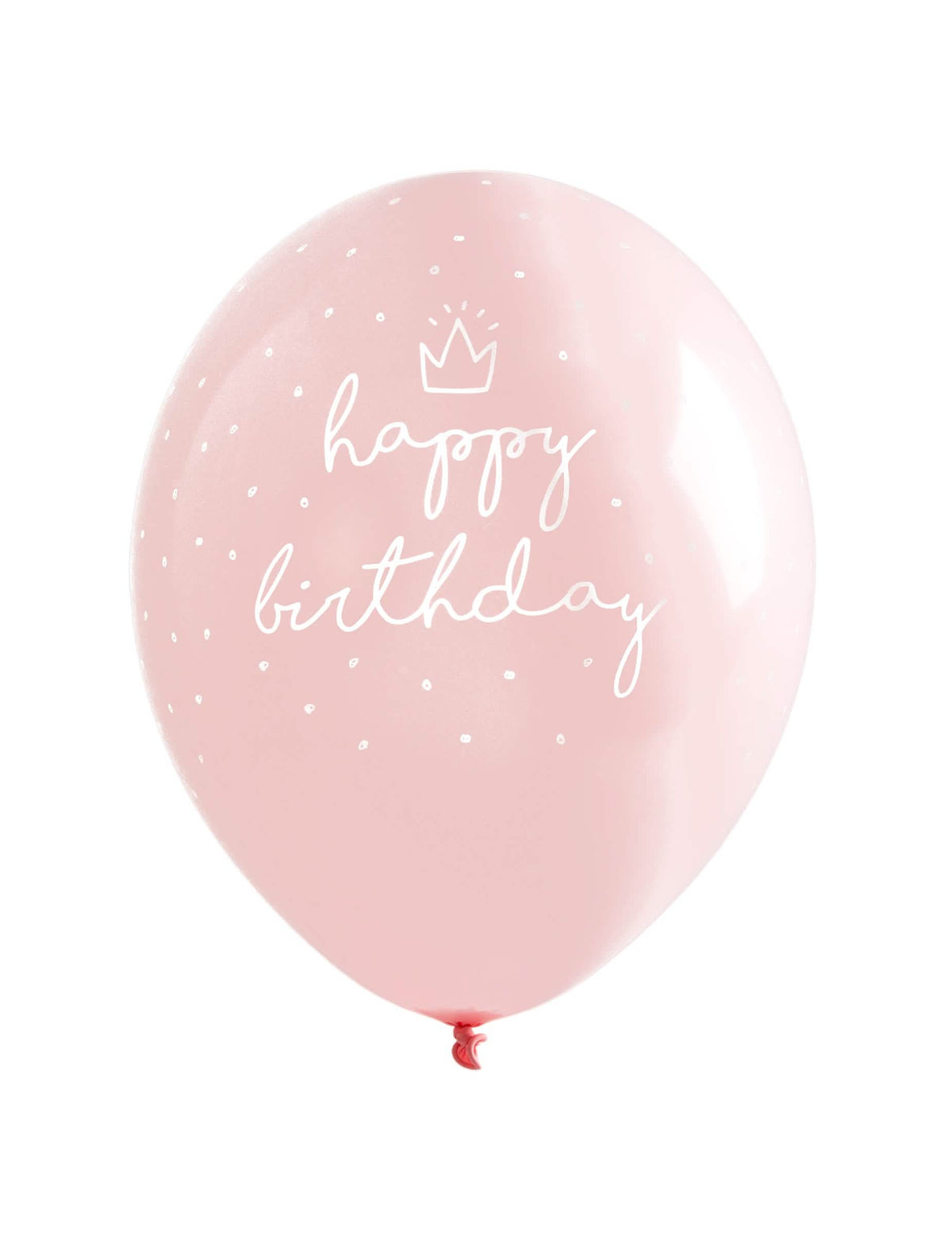 balões em látex Happy Birthday para aniversário rosas às bolinhas brancas