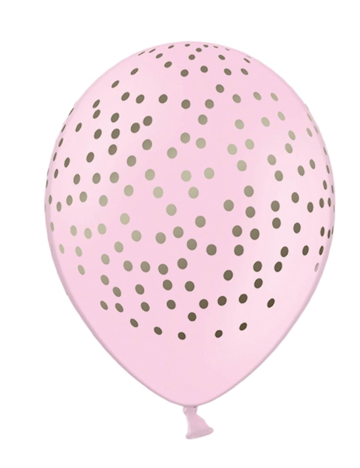 balões de latex às bolinhas douradas para festa cor de rosa clara