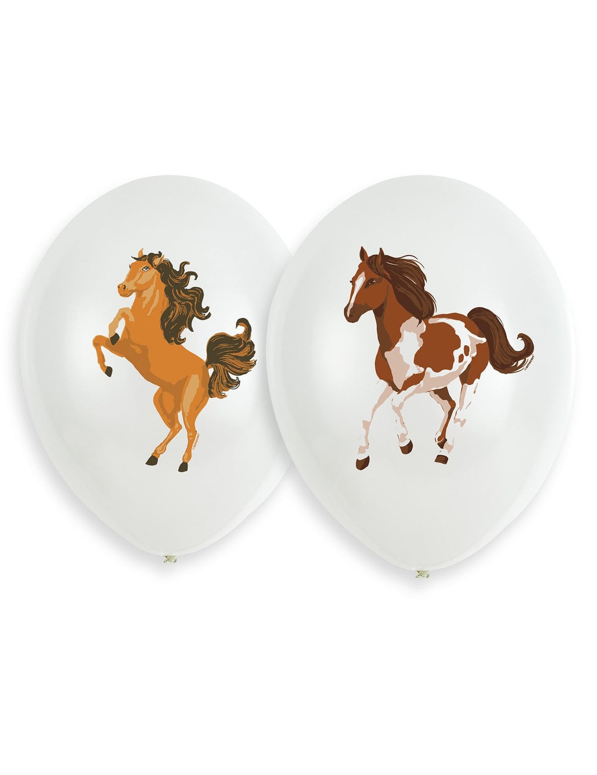 Ballons en latex joli cheval pour fête blancs à motifs chevaux marron