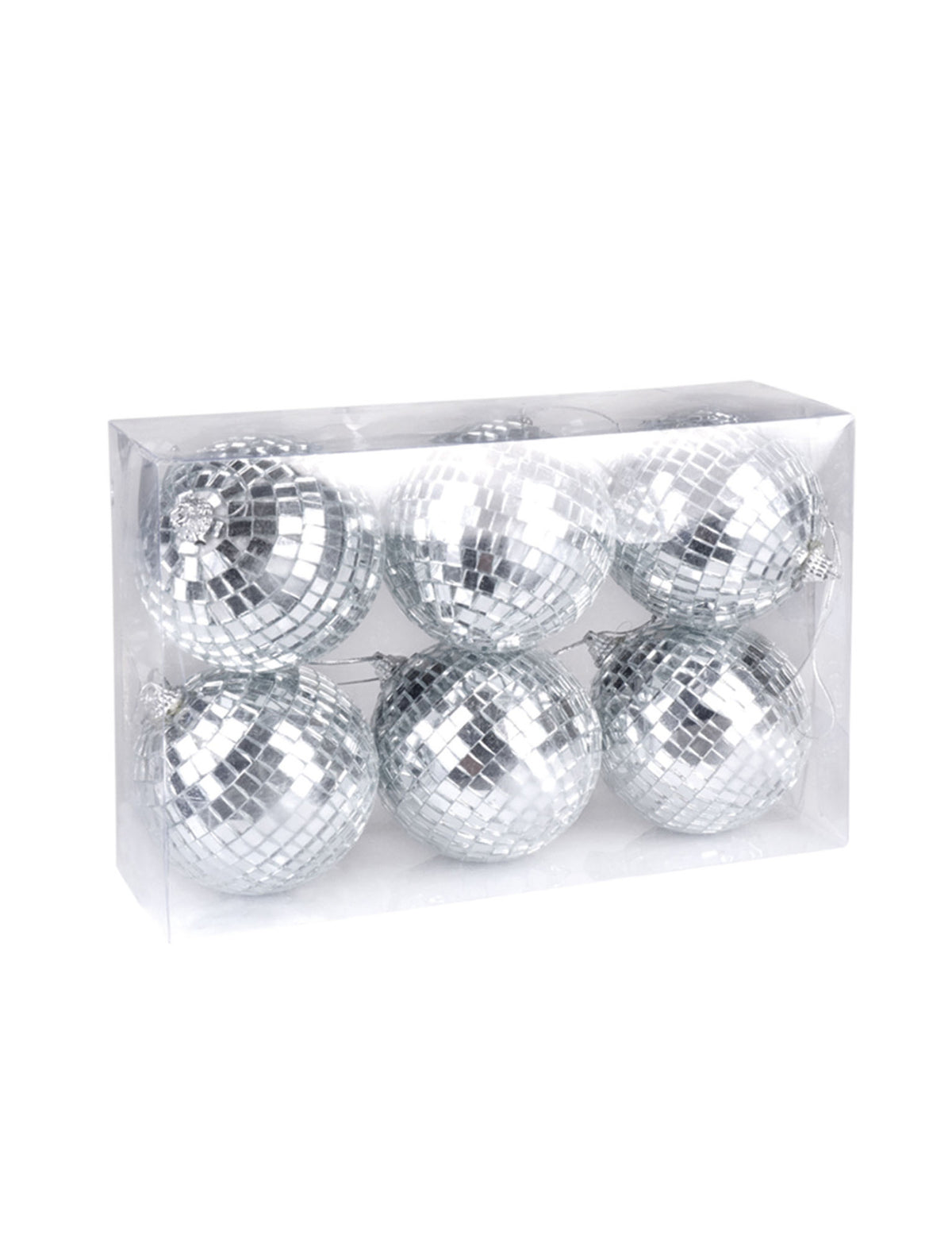 Conjunto de 6 na sua caixa transparente da bola de espelhos disco