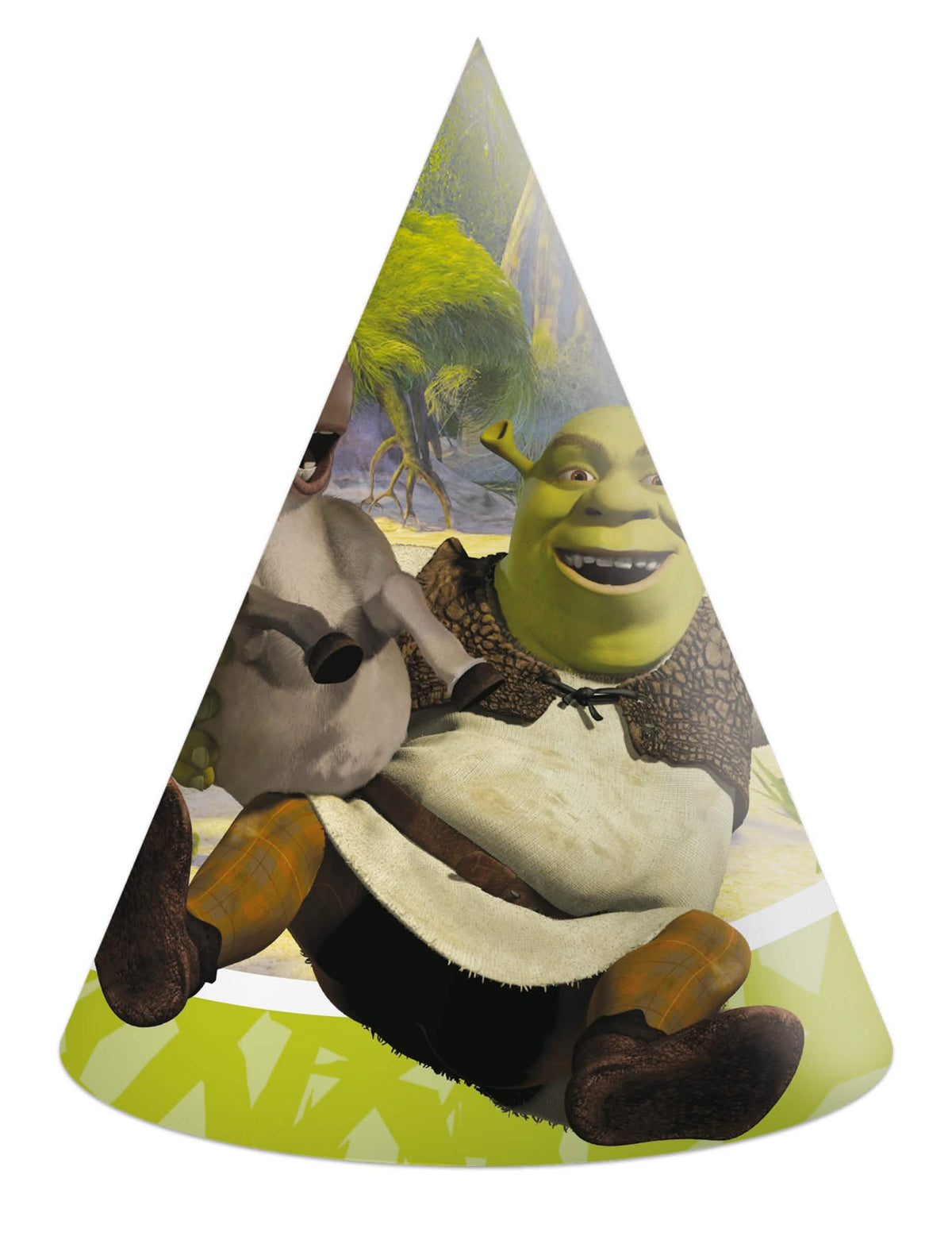 Chapéu de festa Shrek para criança verde com o burro